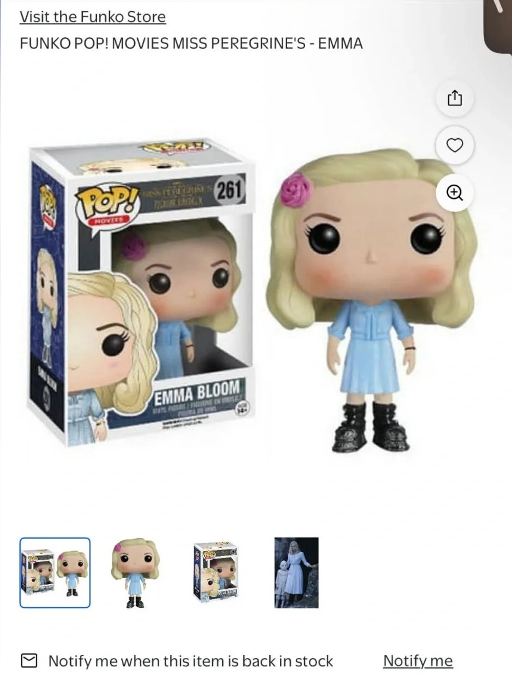 Funko Emma Bloom Pop! Vinyl Figure - Light Blue Dress, Blonde Hair, Pink Flower